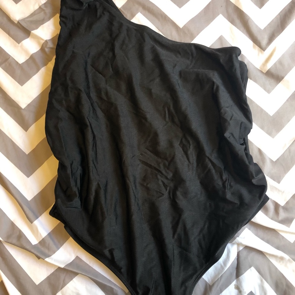 Black Maternity one shoulder Swimsuit